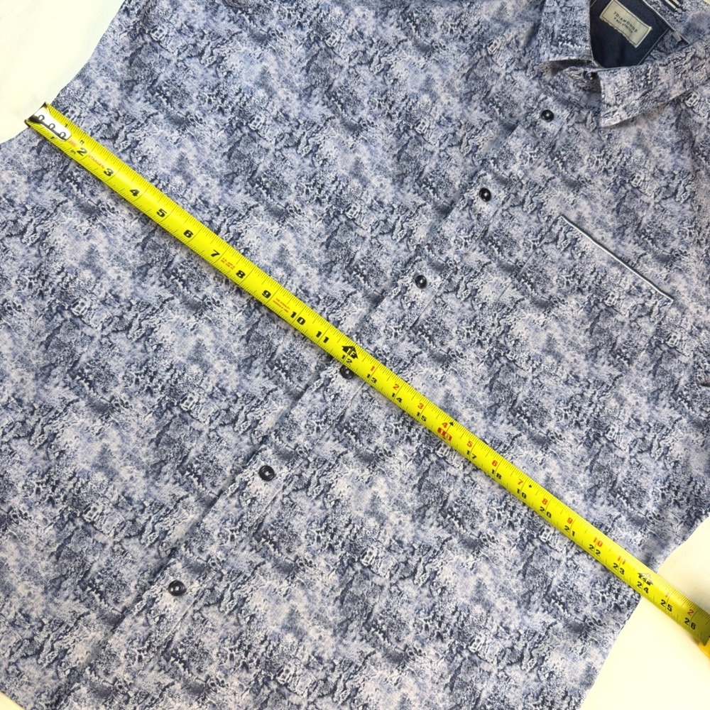 7 Diamonds Button Down Shirt Mens XXL Blue 4-Way Stretch Short Sleeve EUC - Picture 10 of 11